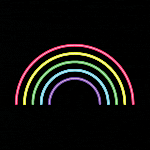 Neon rainbow on black background