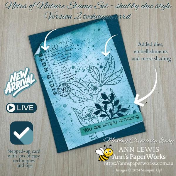 Notes of Nature Stamp Set, shabby chic style, distressed style, blending brushes, new products