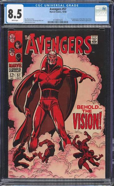 Avengers #57 CGC 8.5: 1st Vision