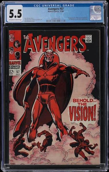 Avengers #57 CGC 5.5, first Vision