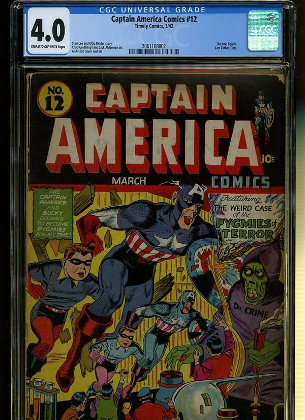 Captain America Comics #12 CGC 4.0