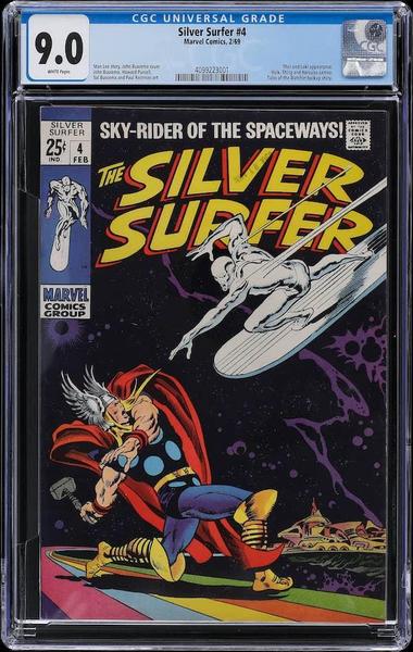 Silver Surfer #4 CGC 9.0: Classic Thor vs Surfer cover