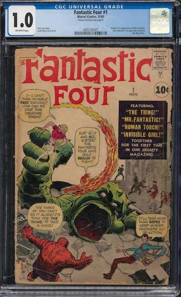 Fantastic Four #1 CGC 1.0. Last sale $8,400