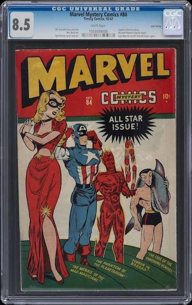 Marvel Mystery Comics #84 CGC 8.5: 50 in the census, 3 higher
