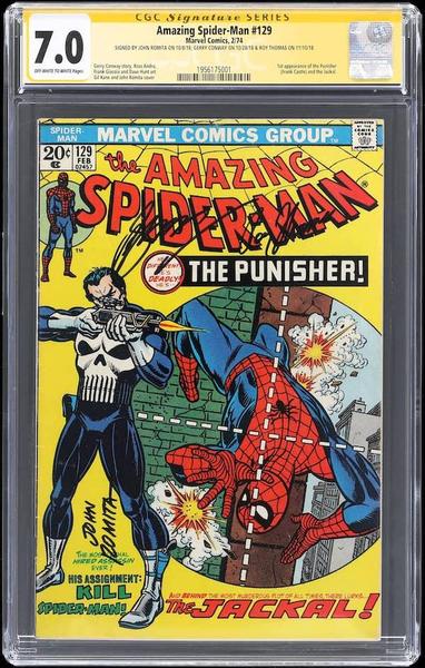 Amazing Spider-Man #129 CGC 7.0 Signature Series: 1st Punisher