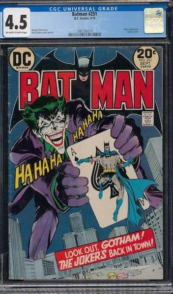 Batman #251 CGC 4.5, classic Joker cover. Last sale $371