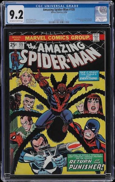 Amazing Spider-Man #135 CGC 9.2, second Punisher