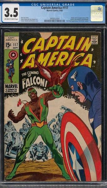 Captain America #117 CGC 3.5, 1st Falcon. Last sale in grade $211