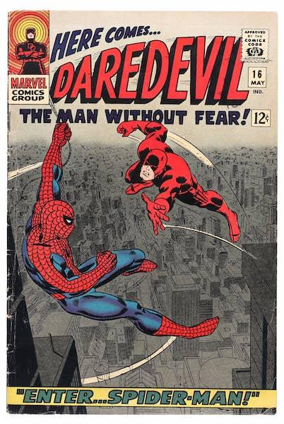 Daredevil #16 Spider-Man cover, RAW, sold for $121