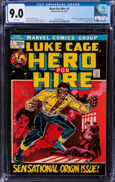 Hero for Hire #1 is the first appearance of Luke Cage. REALLY tough in grade!