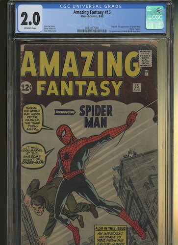 Amazing Fantasy 15 CGC 2.0, $13,500