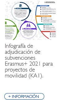 Infografía de Adjudicación de subvenciones Erasmus+ 2021 para proyectos de movilidad (KA1)