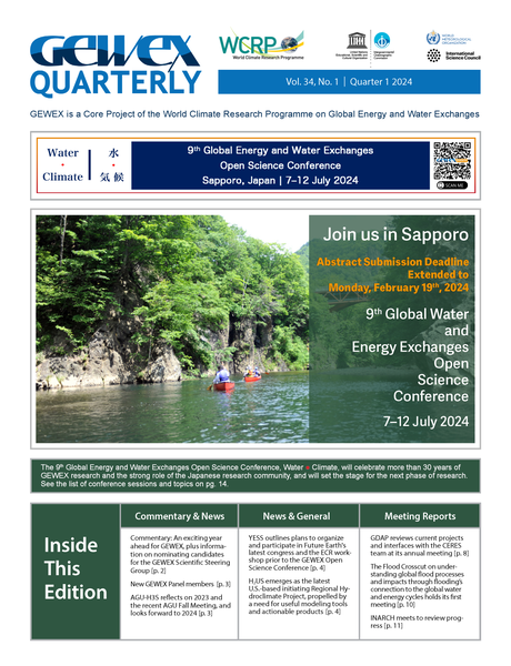 Image of the cover for Quarter 1 2024 issue of GEWEX Quarterly