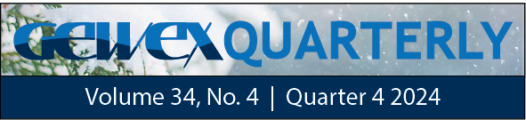 Seasonal GEWEX Quarterly Release Header with edition volume and number and snowy branch in background