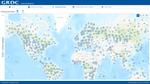 World map of data download points