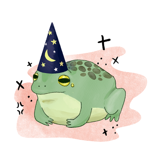 A Frog with a wizard hat