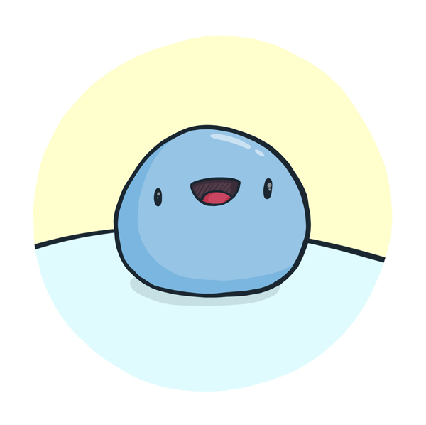 A little baby inbox creature that looks like a happy blob.