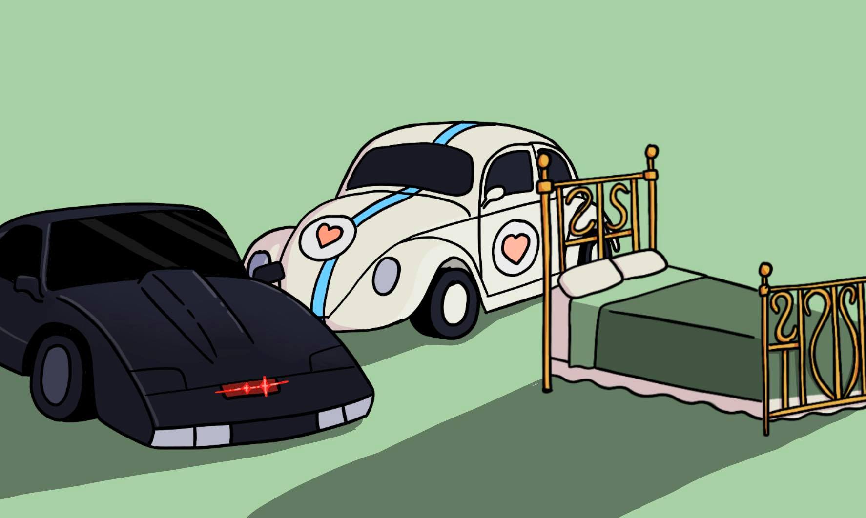 Knight rider, the Love Bug, and the bed from Bedknobs and Broomsticks