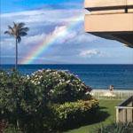 Rainbow over ocean in Maui