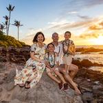 Coconut Creative HI Family photo at sunset