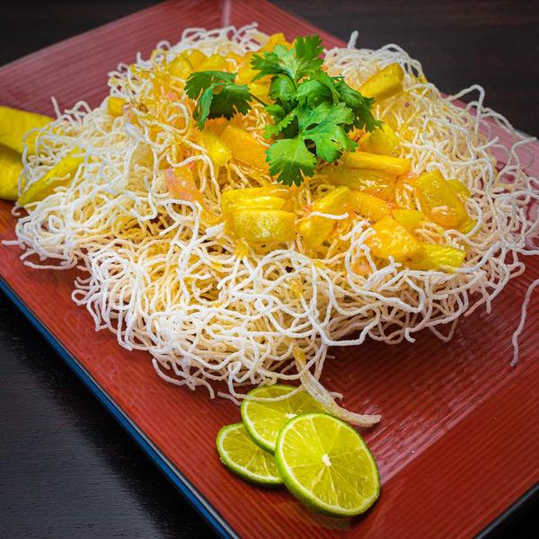 Crisp Thai Noodles are the Key to this dish