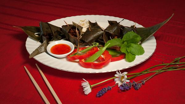 Thai Leaf-Wrapped Chicken featured in A Journey Down the Mekong Thai Cooking Class