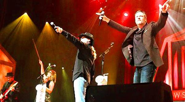 Blake Shelton Shocks Opry When He Crashes Trace Adkins' Show