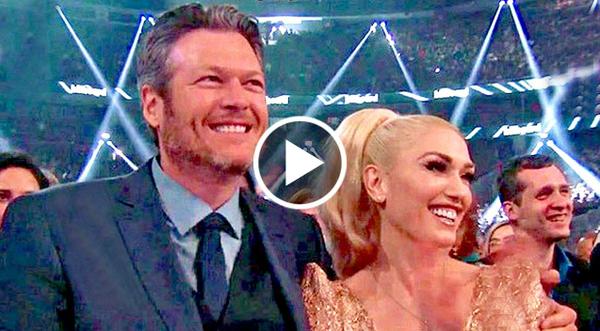 Blake Shelton Plants A Kiss On Gwen Stefani Following Big Award Win