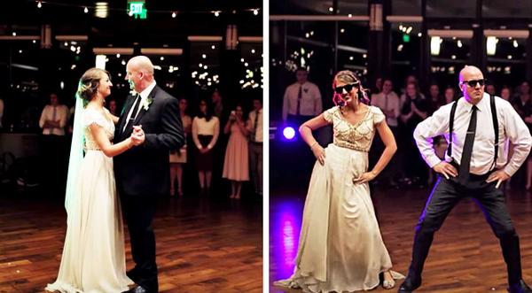 Bride & Father Start Slow Dancing Before Snapping Into MC Hammer Routine