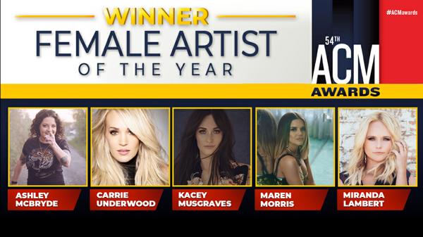 ACM Award Female Artist Of The Year Winner Announced