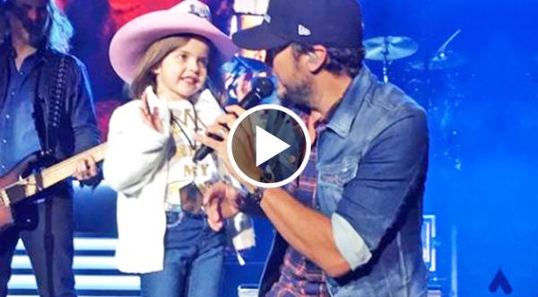 Luke Bryan Invites Shy Little Girl On Stage, But Then She Shocks Everyone