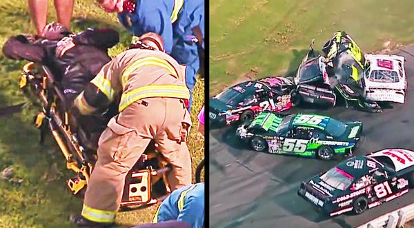 NASCAR Driver Hauled From Insane Crash On Stretcher