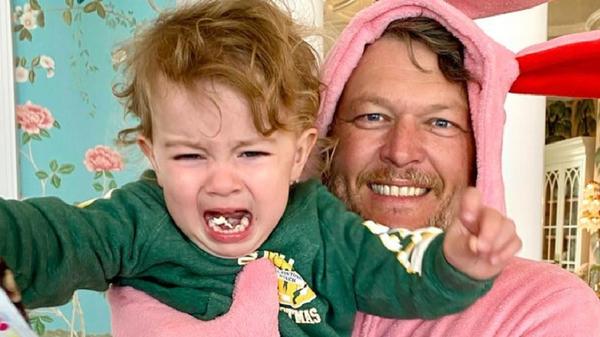 Blake Shelton Brings Baby To Tears With Easter Bunny Costume