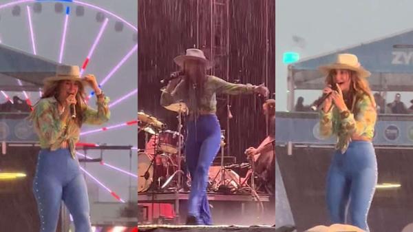 Lainey Wilson Goes A Cappella To Finish Concert In Heavy Rain