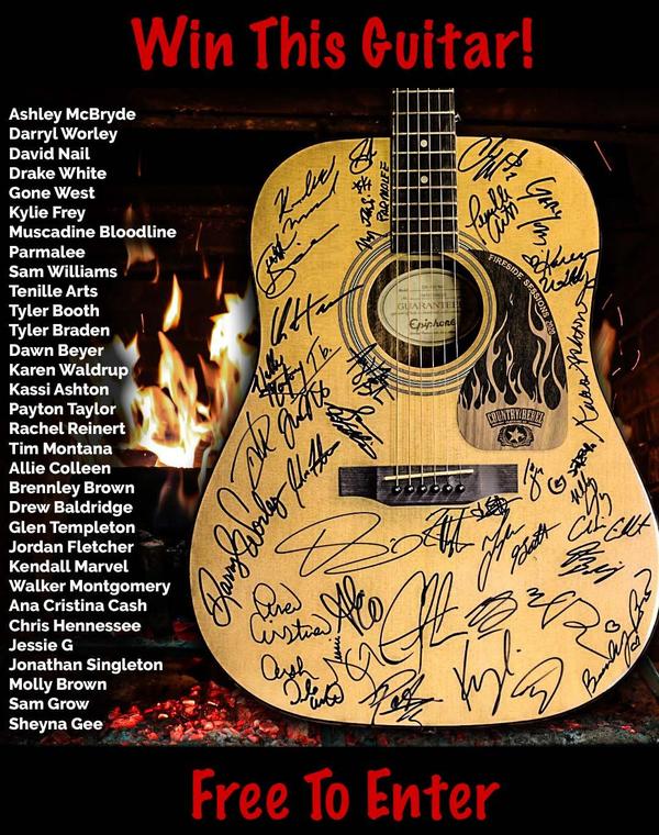 Guitar Signed by 32 Artists