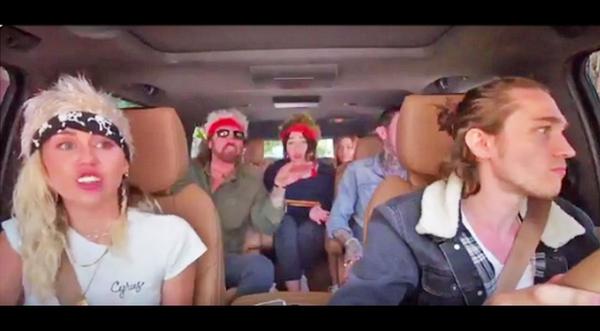 The Cyrus Family Rock Mullets And Sing 'Achy Breaky Heart' On Carpool Karaoke