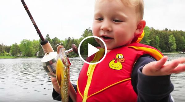 Little Boy's Reaction To Catching First Fish Will Have You Rolling With Laughter