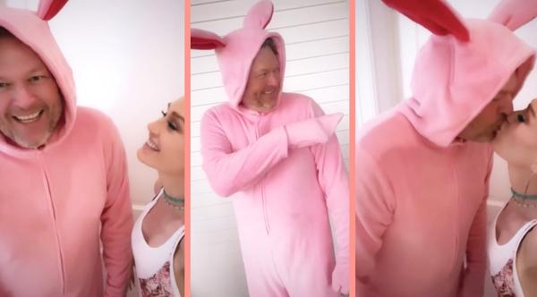 Blake Shelton Looks Hilarious In Pink Bunny Costume On Easter