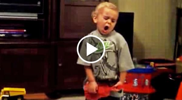 Little Cowboy Rocks Out To Country Jam In Cutest Air Guitar Solo Ever