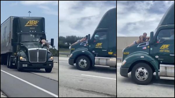 Florida Man Takes 9-Mile Ride Down Freeway On The Hood Of Semi