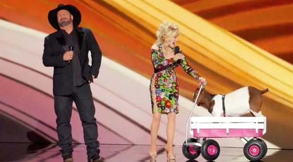 Dolly Parton Brings Goat Onstage During ACM Awards Opening With Garth Brooks