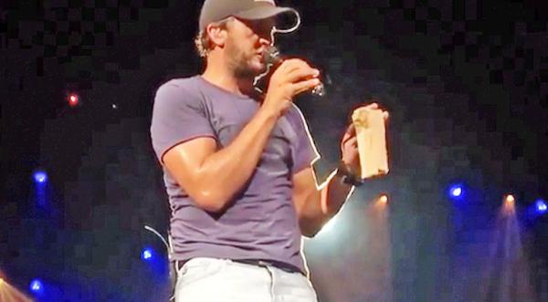 'Have You Thrown Me Drugs?' Luke Bryan Reacts To Strange Fan Gift On Stage