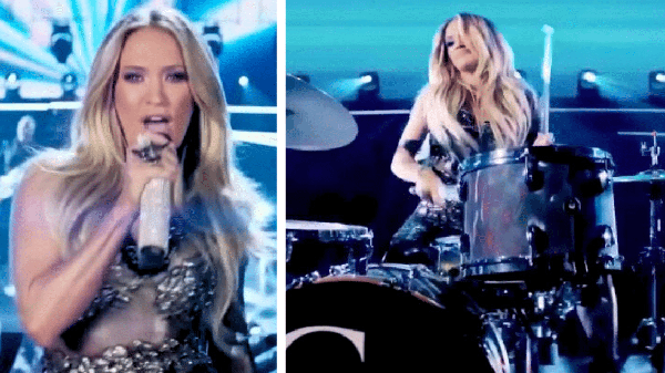 Carrie Underwood Shows Off Fiery Drum Solo In “SNF” Opener