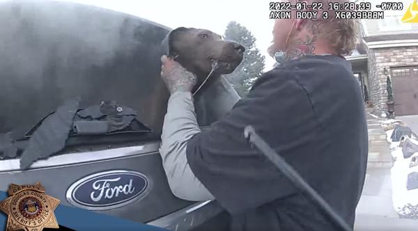 Officer Saves Dog Trapped Inside Burning Car