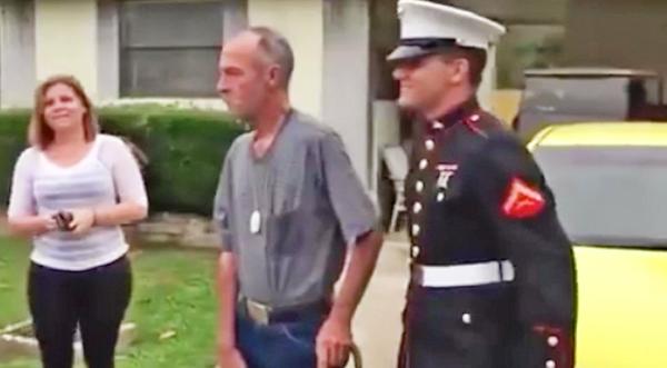 Marine Comes Home Early And Crashes Veteran Grandpa’s Birthday Party