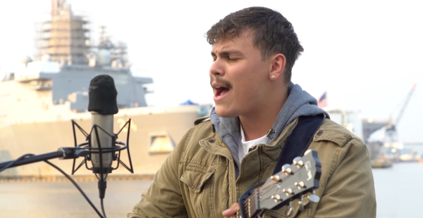 US Navy Sailor Eddie Flint Performs Powerful Song "Broken People"