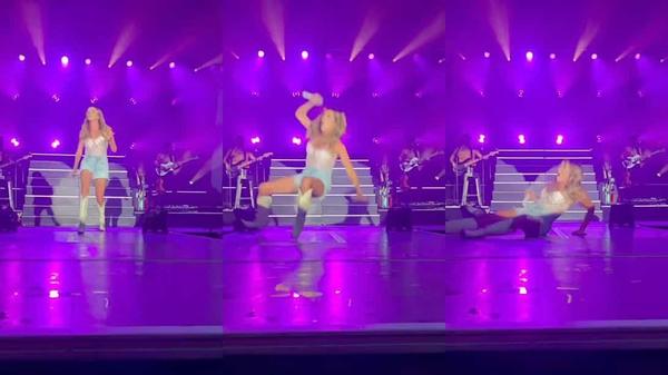 Carly Pearce Takes A Hard Fall On Stage
