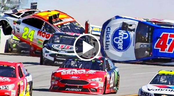 Cars Fly In Massive 18-Car Pileup At Talladega