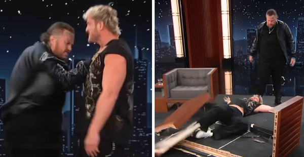 Jelly Roll Slams Logan Paul Through A Desk After Crashing His Late Night Gig