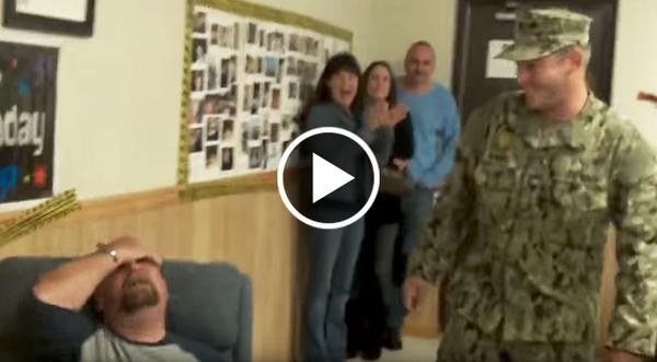 Father Stunned On 50th Birthday As Sailor Son Epically Crashes Party